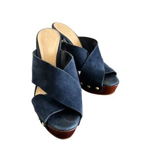 Vince Camuto Blue suede cross heel -sz 7